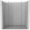 Mexen Velar Duo Schiebeduschtür 180 cm, transparent, gebürstetes Nickel - 871-180-000-02-97