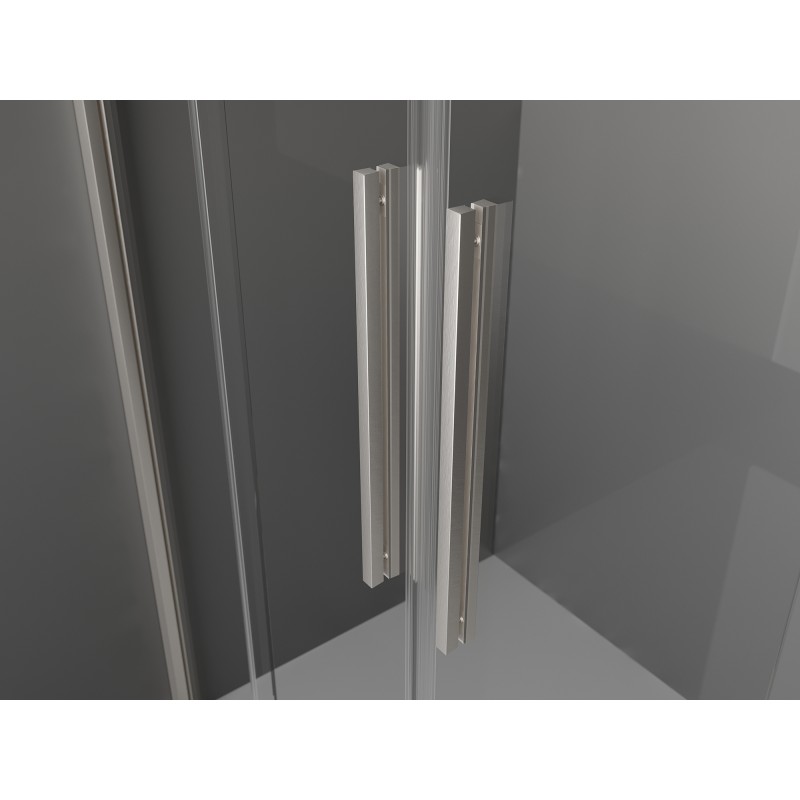 Mexen Velar Duo Schiebeduschtüren 160 cm, transparent, gebürsteter Nickel - 871-160-000-02-97