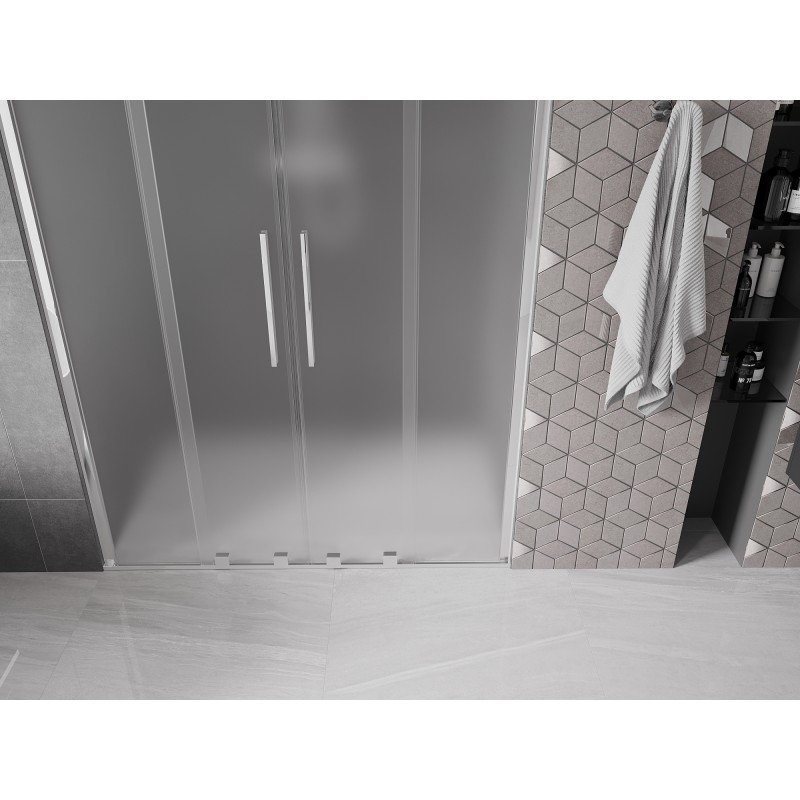 Mexen Velar Duo Schiebetüren für Dusche 140 cm, Raureif, Chrom - 871-140-000-32-01