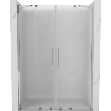 Mexen Velar Duo Schiebeduschtüren 150 cm, Milchglas, Chrom - 871-150-000-32-01