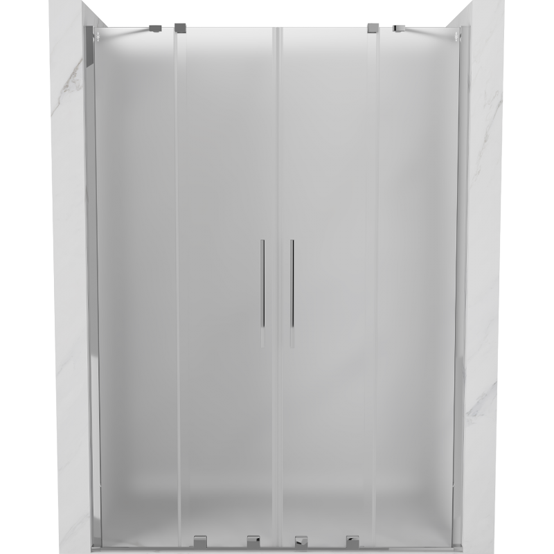 Mexen Velar Duo Schiebetüren 160 cm, Milchglas, Chrom - 871-160-000-32-01