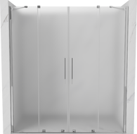 Mexen Velar Duo Schiebetür für Dusche 180 cm, Milchglas, Chrom - 871-180-000-32-01
