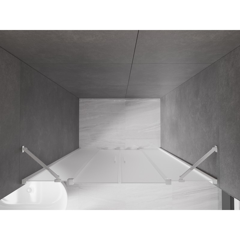Mexen Velar Duo Schiebetüren 160 cm, Milchglas, Chrom - 871-160-000-32-01