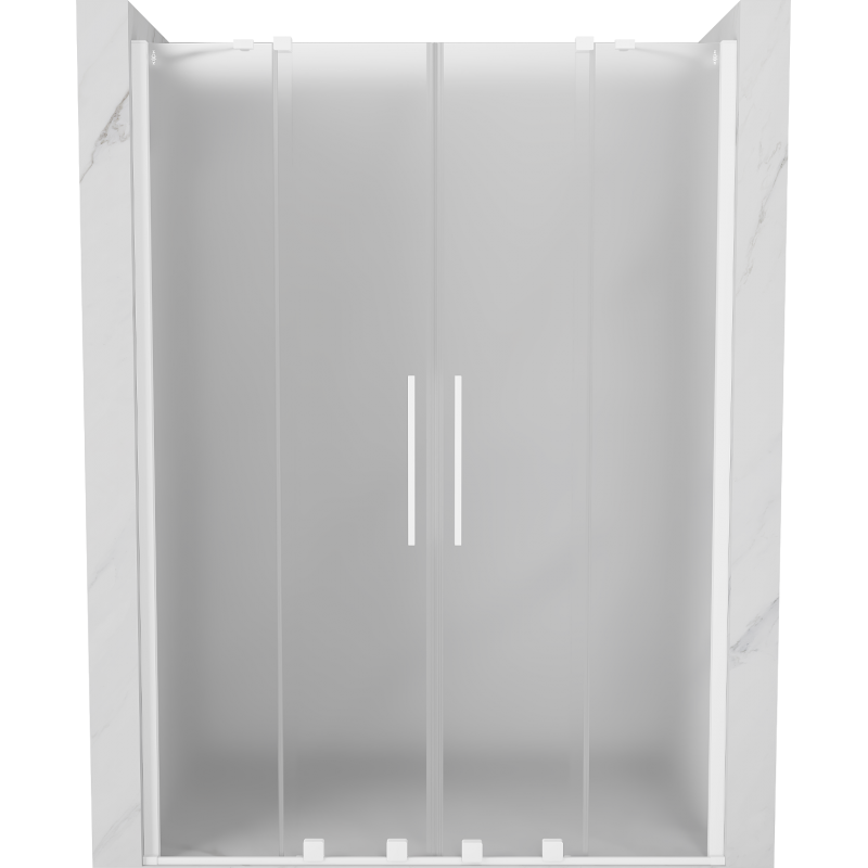 Mexen Velar Duo Schiebetür-Duschabtrennung 160 cm, Mattglas, Weiß - 871-160-000-32-20