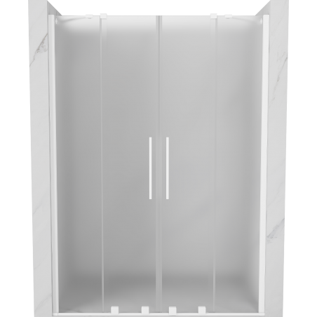 Mexen Velar Duo Schiebetür-Duschabtrennung 160 cm, Mattglas, Weiß - 871-160-000-32-20