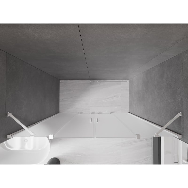 Mexen Velar Duo Schiebeduschtür 170 cm, matt, weiß - 871-170-000-32-20