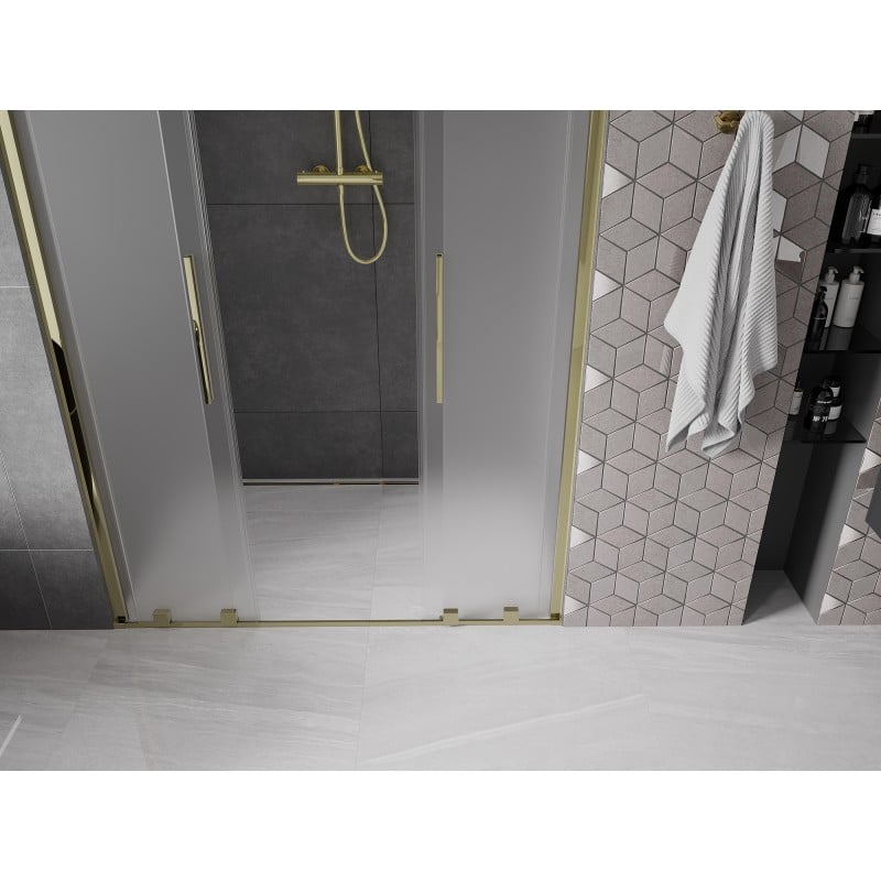 Mexen Velar Duo Duschschiebetüren 140 cm, matt, gold - 871-140-000-32-50