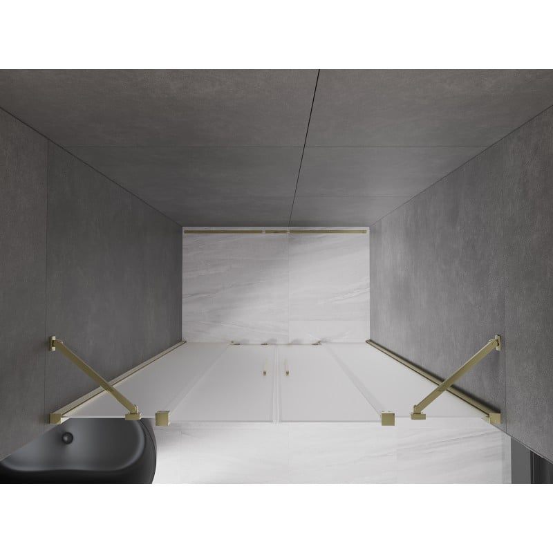 Mexen Velar Duo Duschschiebetüren 140 cm, matt, gold - 871-140-000-32-50
