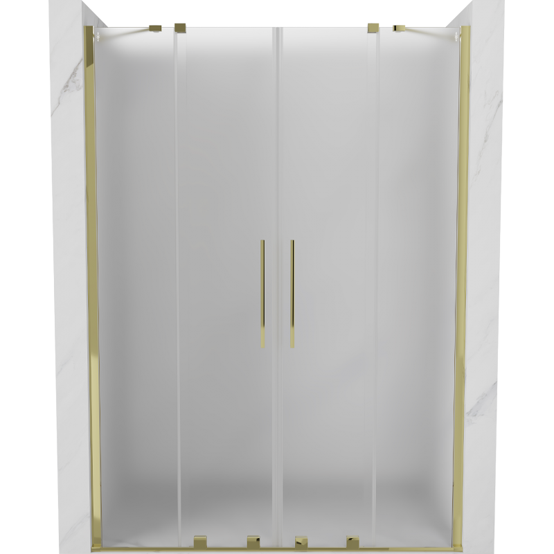 Mexen Velar Duo Schiebetür Duschwand 160 cm, mattiert, gold - 871-160-000-32-50