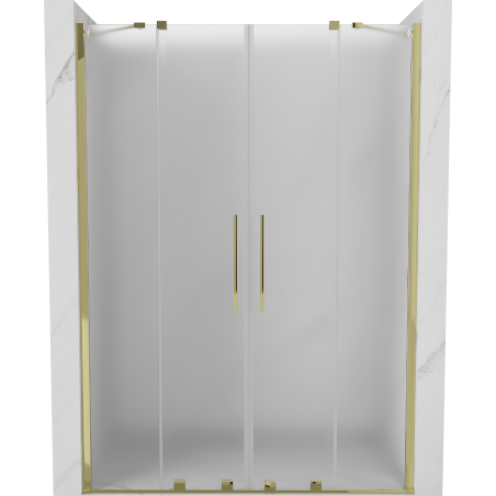 Mexen Velar Duo Schiebetür Duschwand 160 cm, mattiert, gold - 871-160-000-32-50