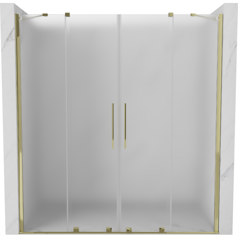 Mexen Velar Duo Schiebeduschtüren 170 cm, Milchglas, Gold - 871-170-000-32-50