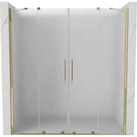 Mexen Velar Duo Schiebeduschtüren 170 cm, Milchglas, Gold - 871-170-000-32-50
