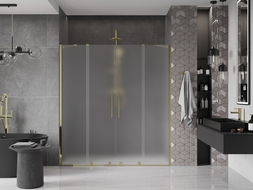 Mexen Velar Duo Schiebeduschtüren 170 cm, Milchglas, Gold - 871-170-000-32-50