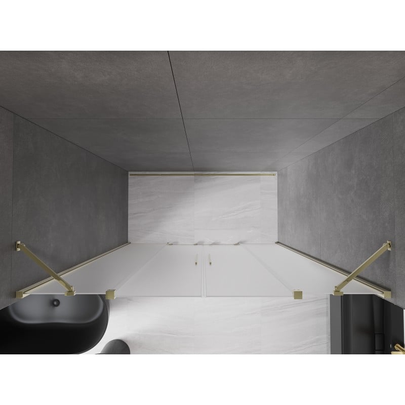 Mexen Velar Duo Schiebeduschtüren 170 cm, Milchglas, Gold - 871-170-000-32-50