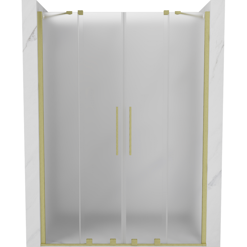 Mexen Velar Duo Schiebetüren 140 cm, matt, gebürstetes Gold - 871-140-000-32-55