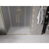 Mexen Velar Duo Schiebetür Duschkabine 160 cm, Milchglas, gebürstetes Gold - 871-160-000-32-55