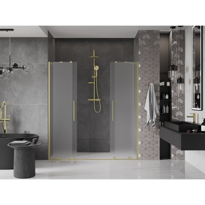 Mexen Velar Duo Schiebetür 180 cm, mattiert, gold gebürstet - 871-180-000-32-55