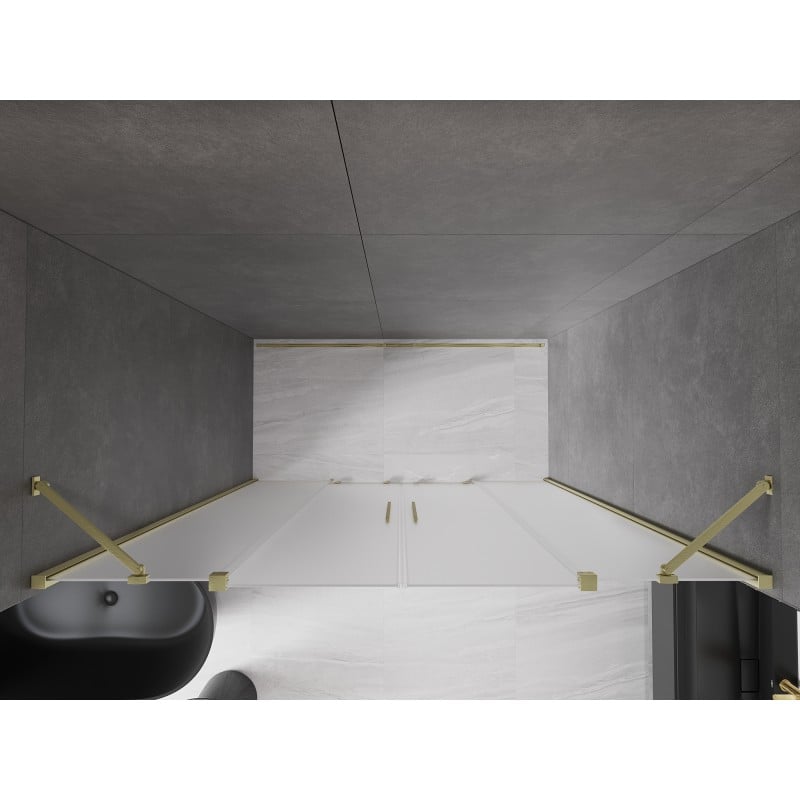 Mexen Velar Duo Schiebetür 180 cm, mattiert, gold gebürstet - 871-180-000-32-55