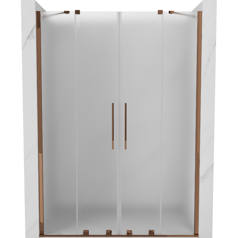 Mexen Velar Duo Schiebeduschtüren 150 cm, Frost, Roségold - 871-150-000-32-60