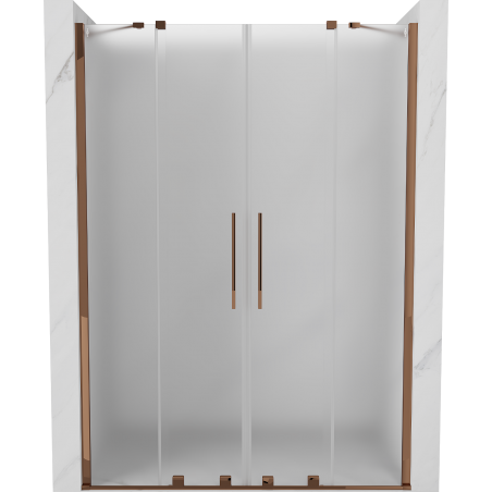 Mexen Velar Duo Schiebeduschtüren 150 cm, Frost, Roségold - 871-150-000-32-60