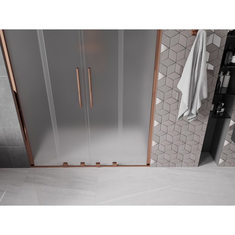Mexen Velar Duo Schiebeduschtüren 150 cm, Frost, Roségold - 871-150-000-32-60
