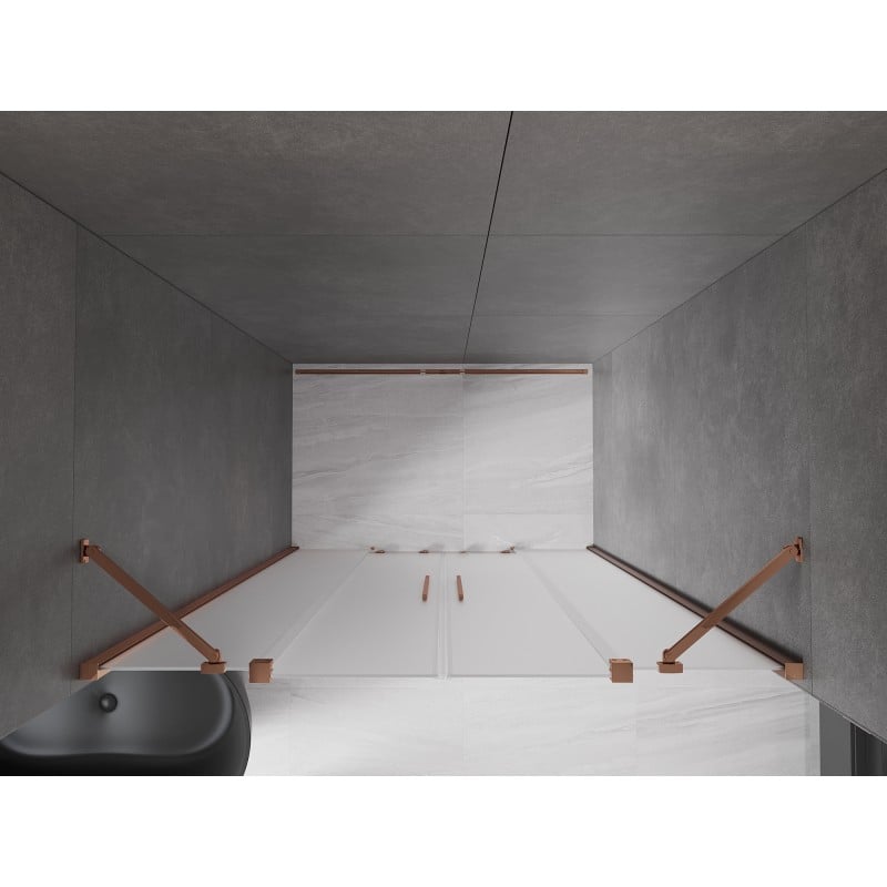 Mexen Velar Duo Schiebetür Duschwand 140 cm, matt, Roségold - 871-140-000-32-60