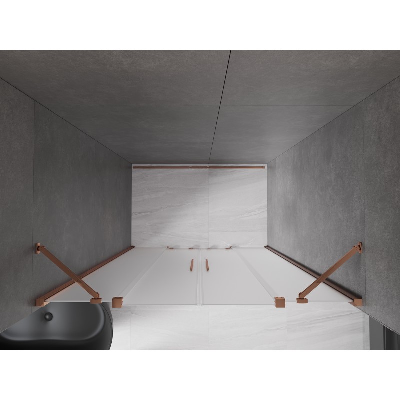 Mexen Velar Duo Schiebeduschtüren 150 cm, Frost, Roségold - 871-150-000-32-60