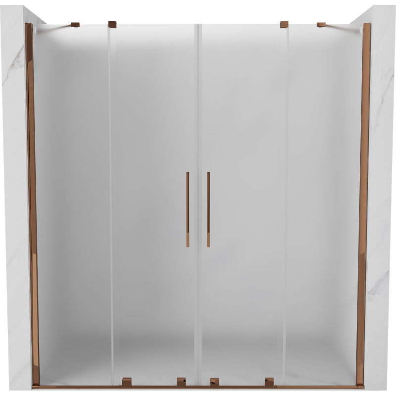 Mexen Velar Duo Schiebetür Dusche 200 cm, matt, Roségold - 871-200-000-32-60