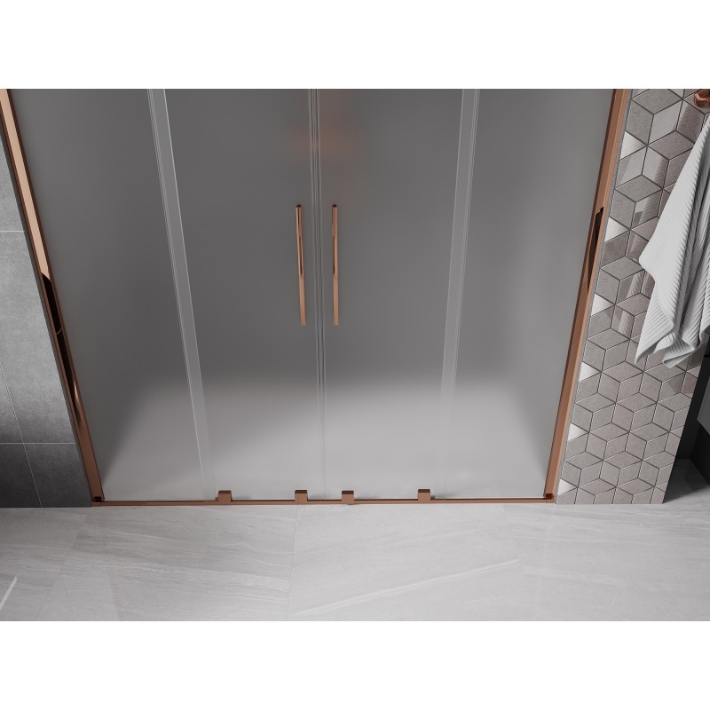 Mexen Velar Duo Schiebetür Dusche 200 cm, matt, Roségold - 871-200-000-32-60