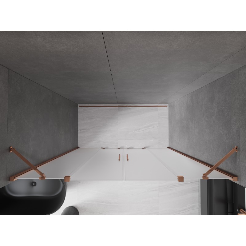 Mexen Velar Duo Schiebetür Dusche 200 cm, matt, Roségold - 871-200-000-32-60