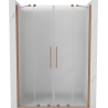 Mexen Velar Duo Schiebetür-Duschkabine 160 cm, Mattglas, gebürstetes Kupfer - 871-160-000-32-65