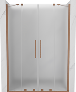 Mexen Velar Duo Schiebetür-Duschkabine 160 cm, Mattglas, gebürstetes Kupfer - 871-160-000-32-65