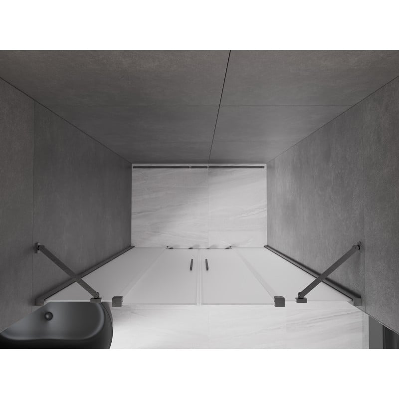 Mexen Velar Duo Schiebetüren 150 cm, Frost, Gun Gray gebürstet - 871-150-000-32-66