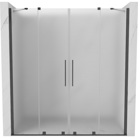 Mexen Velar Duo Schiebetür Dusche 180 cm, Frost, gebürstetes Gun Gray - 871-180-000-32-66