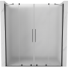Mexen Velar Duo Schiebetür Dusche 180 cm, Frost, gebürstetes Gun Gray - 871-180-000-32-66