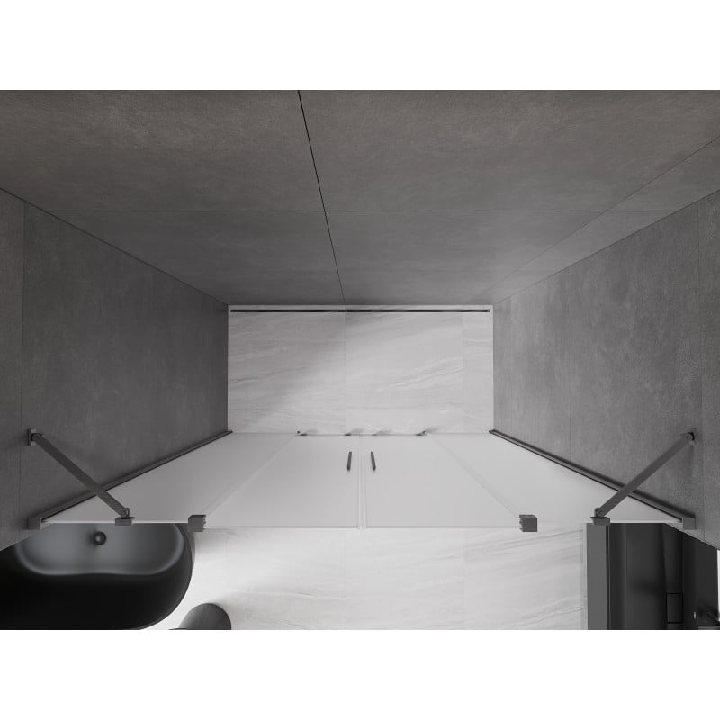 Mexen Velar Duo Schiebetür-Duschwand 200 cm, matt, gebürstetes Gun Gray - 871-200-000-32-66