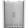 Mexen Velar Duo Schiebetür Duschwand 150 cm, Milchglas, schwarz - 871-150-000-32-70