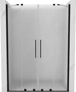 Mexen Velar Duo Schiebetür Duschwand 150 cm, Milchglas, schwarz - 871-150-000-32-70