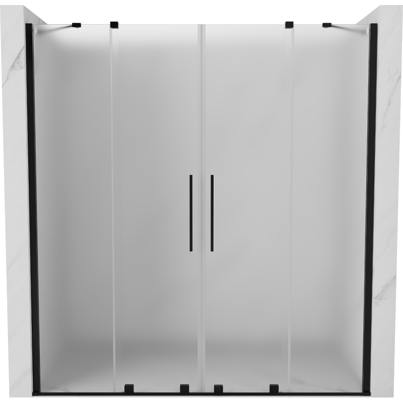 Mexen Velar Duo Schiebetür Dusche 200 cm, matt, schwarz - 871-200-000-32-70