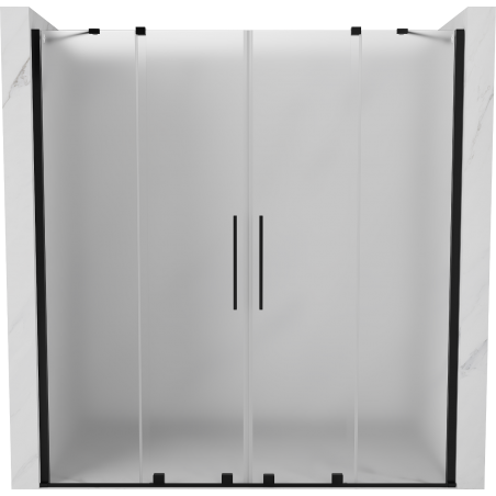 Mexen Velar Duo Schiebetür Dusche 200 cm, matt, schwarz - 871-200-000-32-70