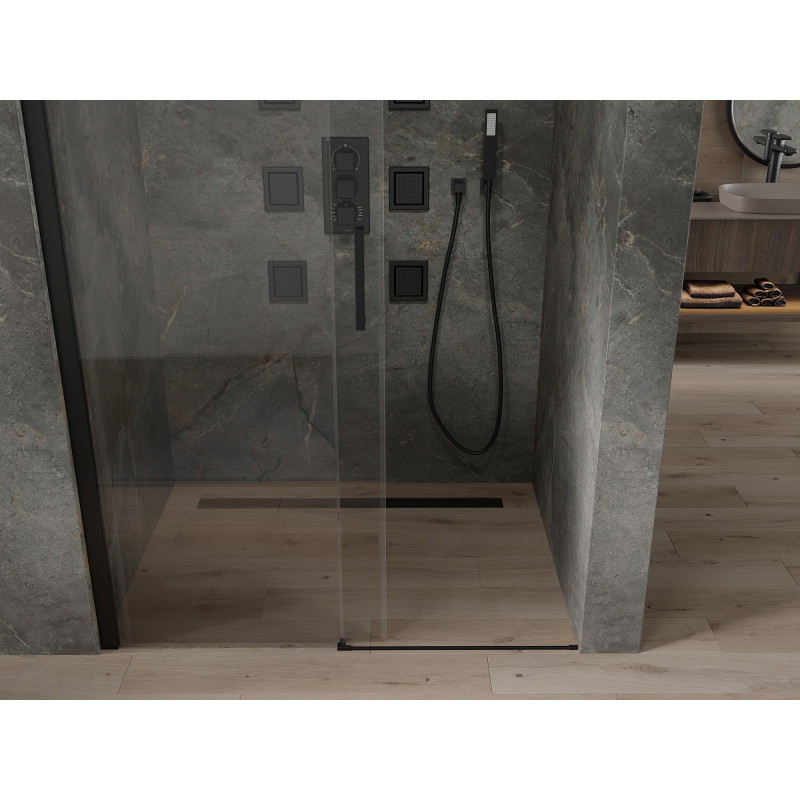 Mexen Omega schiebetür Duschwand 120 cm, transparent, schwarz - 825-120-000-70-00