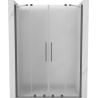 Mexen Velar Duo Schiebetür Duschwand 140 cm, matt, Gun Metal - 871-140-000-32-95