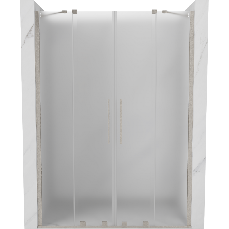 Mexen Velar Duo Schiebetüren 140 cm, Frost, Gebürstetes Nickel - 871-140-000-32-97