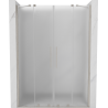 Mexen Velar Duo Duschschiebetüren 150 cm, Milchglas, gebürstetes Nickel - 871-150-000-32-97