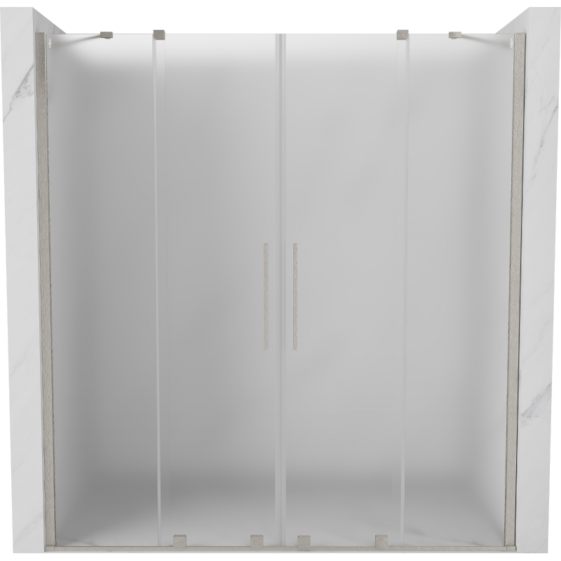 Mexen Velar Duo Schiebeduschtür 180 cm, Frost, gebürsteter Nickel - 871-180-000-32-97