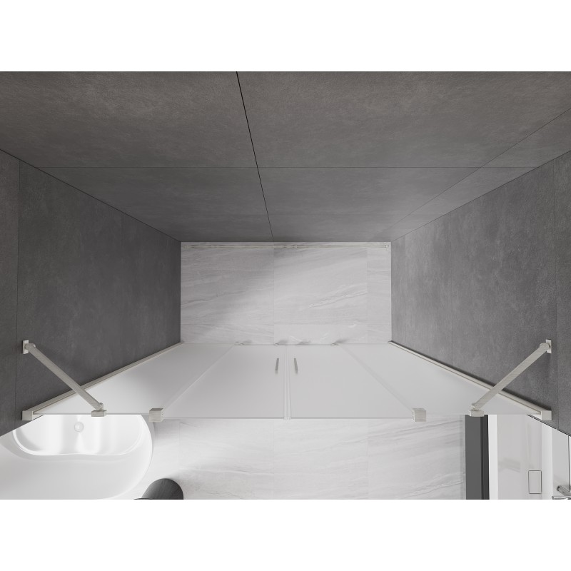 Mexen Velar Duo Schiebeduschtür 180 cm, Frost, gebürsteter Nickel - 871-180-000-32-97