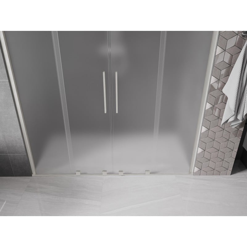 Mexen Velar Duo Duschschiebetür 200 cm, matt, gebürsteter Nickel - 871-200-000-32-97