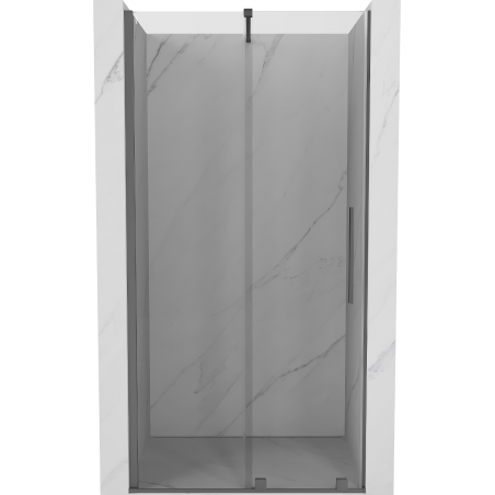Mexen Velar Schiebetür-Duschwand 100 cm, transparent, Gun Metal - 871-100-000-01-95
