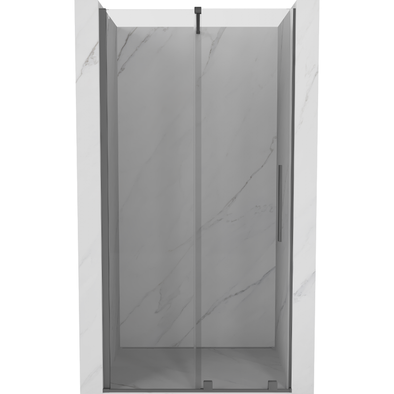 Mexen Velar Schiebetür-Duschwand 120 cm, transparent, Gun Metal - 871-120-000-01-95