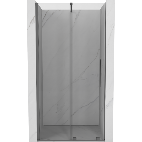 Mexen Velar Schiebetür-Duschwand 120 cm, transparent, Gun Metal - 871-120-000-01-95